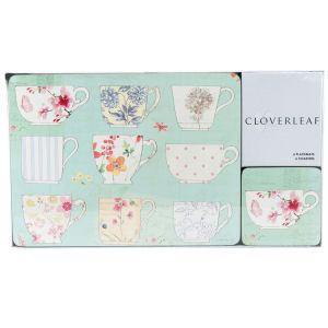 Cloverleaf Placemats Coasters Pack Cute Cups